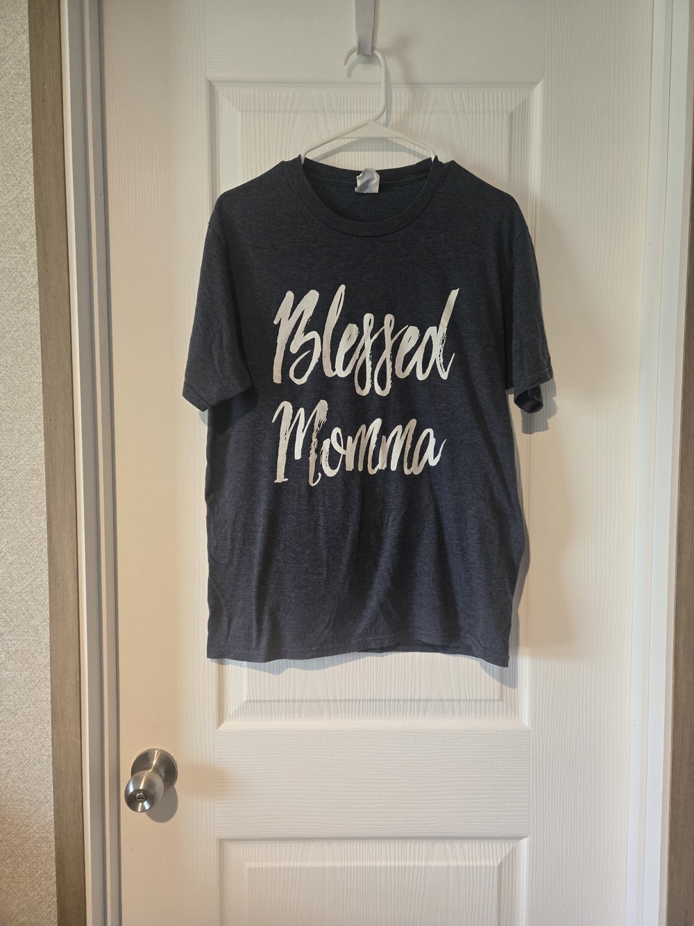 Blessed Momma Graphic Tee - Heather Gray